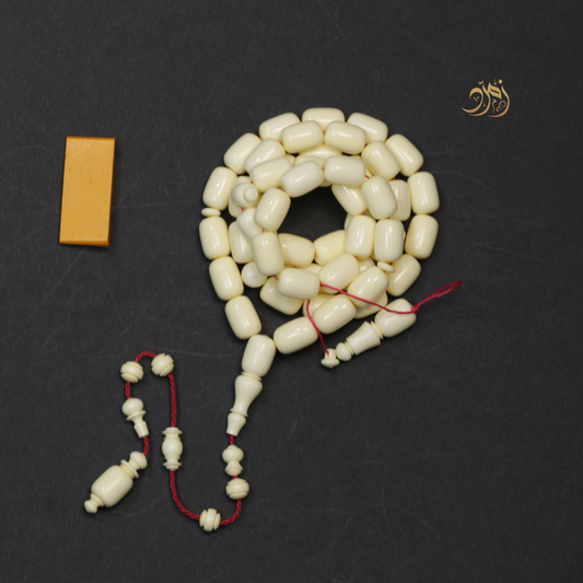 سبحة دومنة صب قديم 49 خرزة برميلي (شاهد + كبوس + كسار من الخامه )