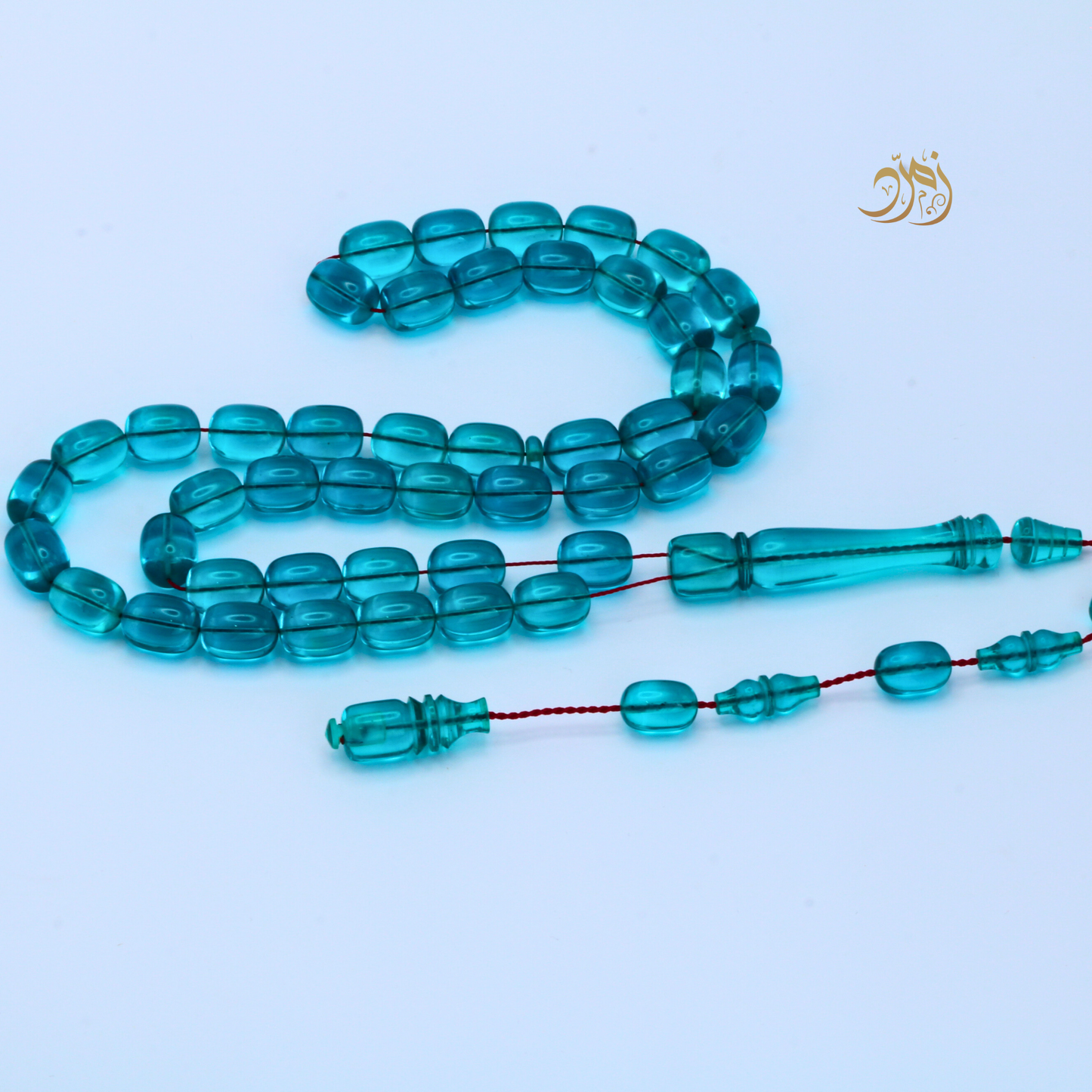 سبحة فاتوران فيروزي – خراطة ورشة لبابيدي (45 خرزة)