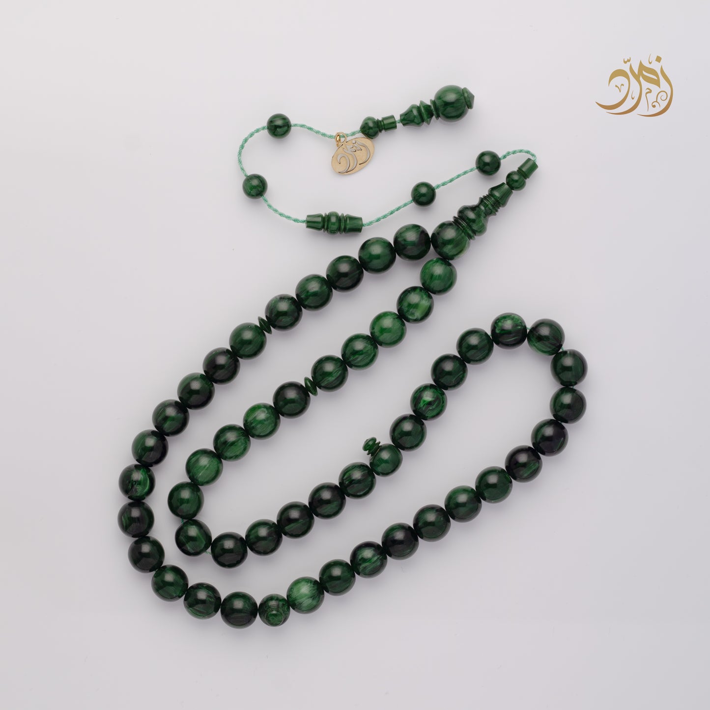 سبحة فاتوران صب جديد أخضر داكن – 49 خرزة دائري | شاهد سبير