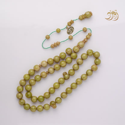 سبحة فاتوران صب جديد أخضر تفاحي – 47 خرزة دائري | شاهد سبير