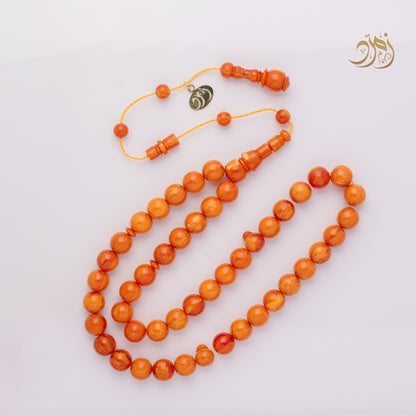 سبحة فاتوران برتقالي جزري – 45 خرزة دائري