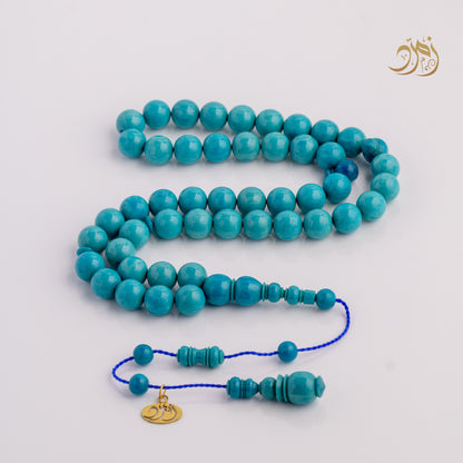 سبحة فاتوران صب جديد أزرق سماوي – 47 خرزة دائري | شاهد سبير