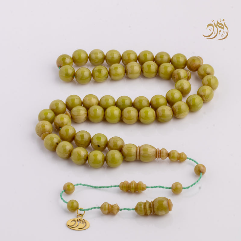 سبحة فاتوران صب جديد أخضر تفاحي – 47 خرزة دائري | شاهد سبير