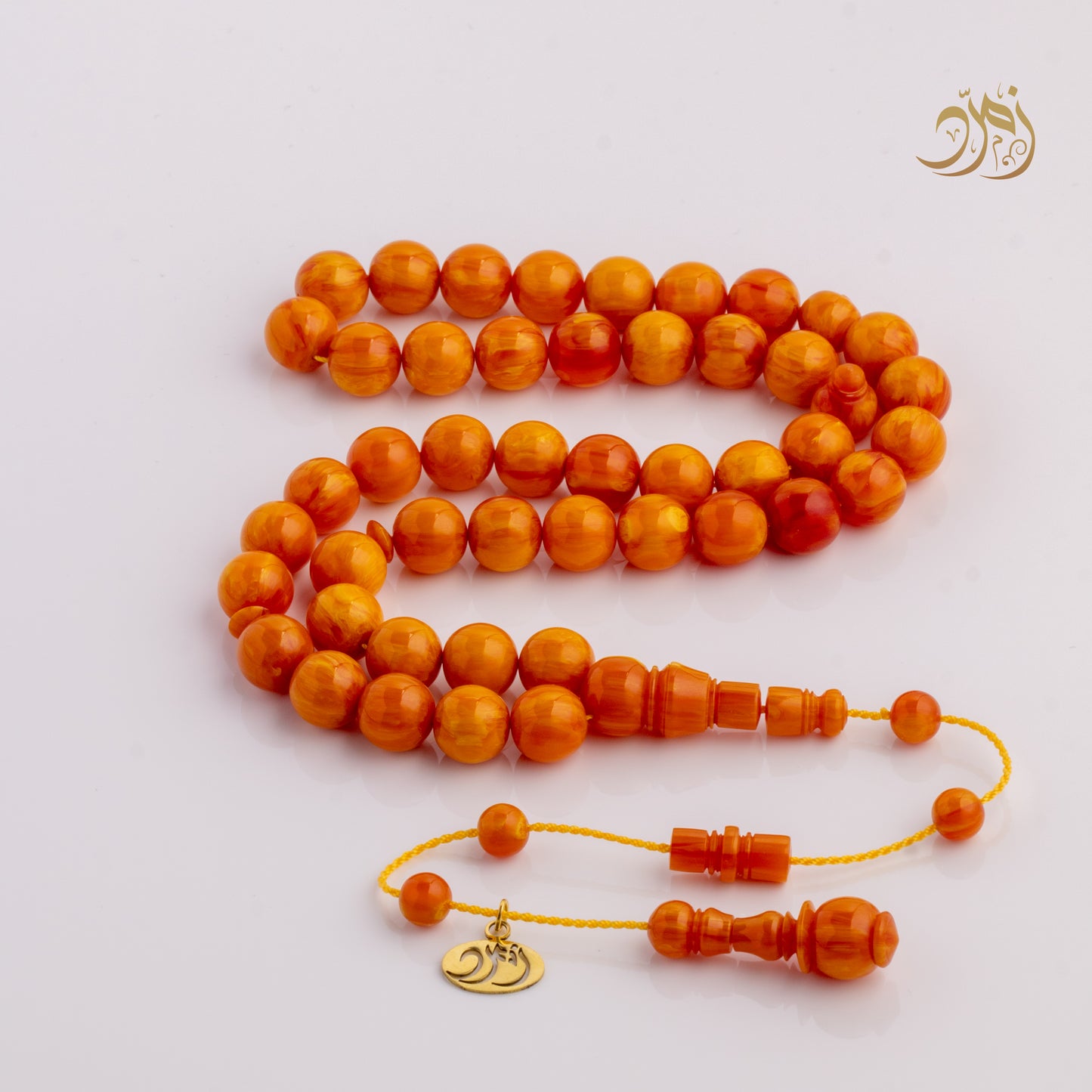 سبحة فاتوران برتقالي جزري – 45 خرزة دائري