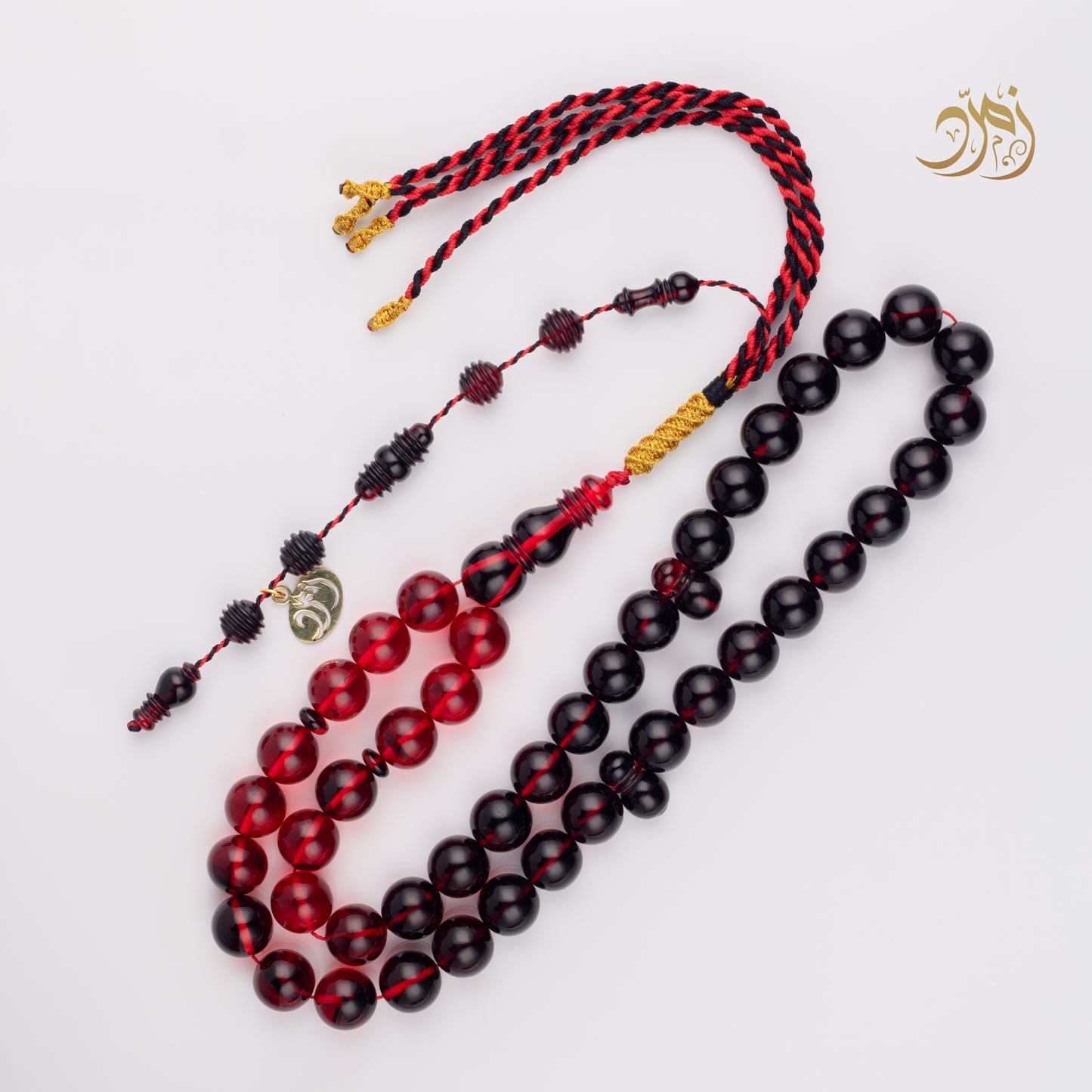 سبحة سورينتال  احمر + اسود 43 خرزة دائري