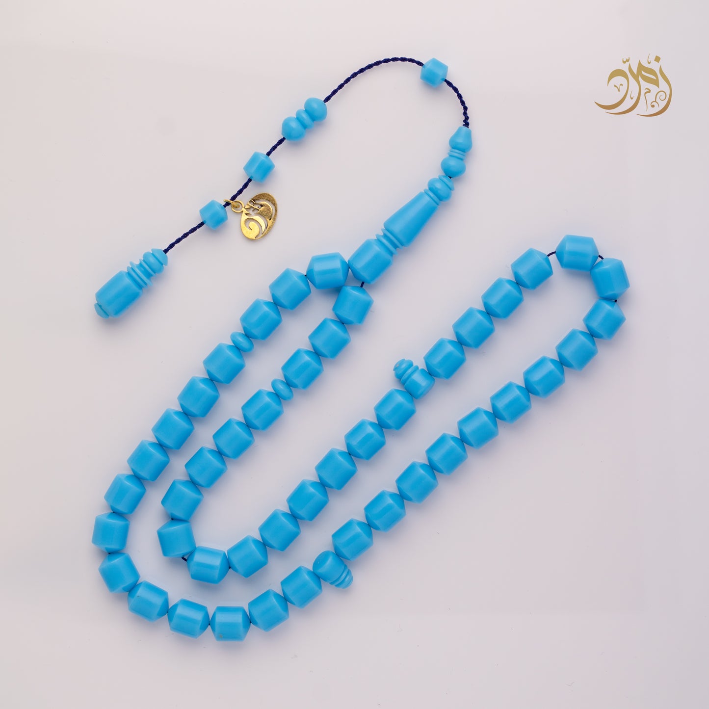 سبحة بولنج 45 خرزة – صندوقي – لون أزرق سماوي صب جديد كثافه عالية