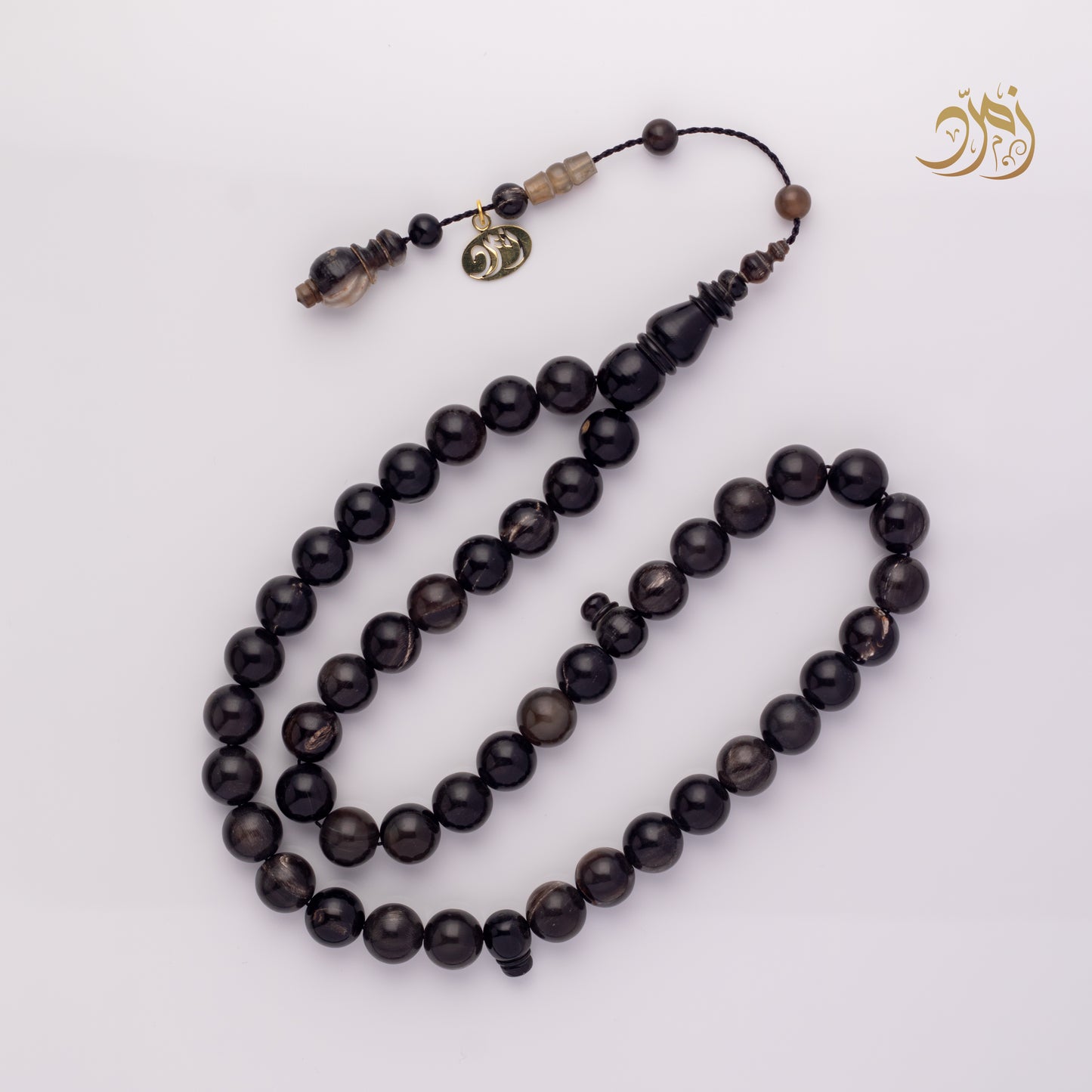 سبحة من قرن الجاموس الطبيعي 45 خرزة دائري