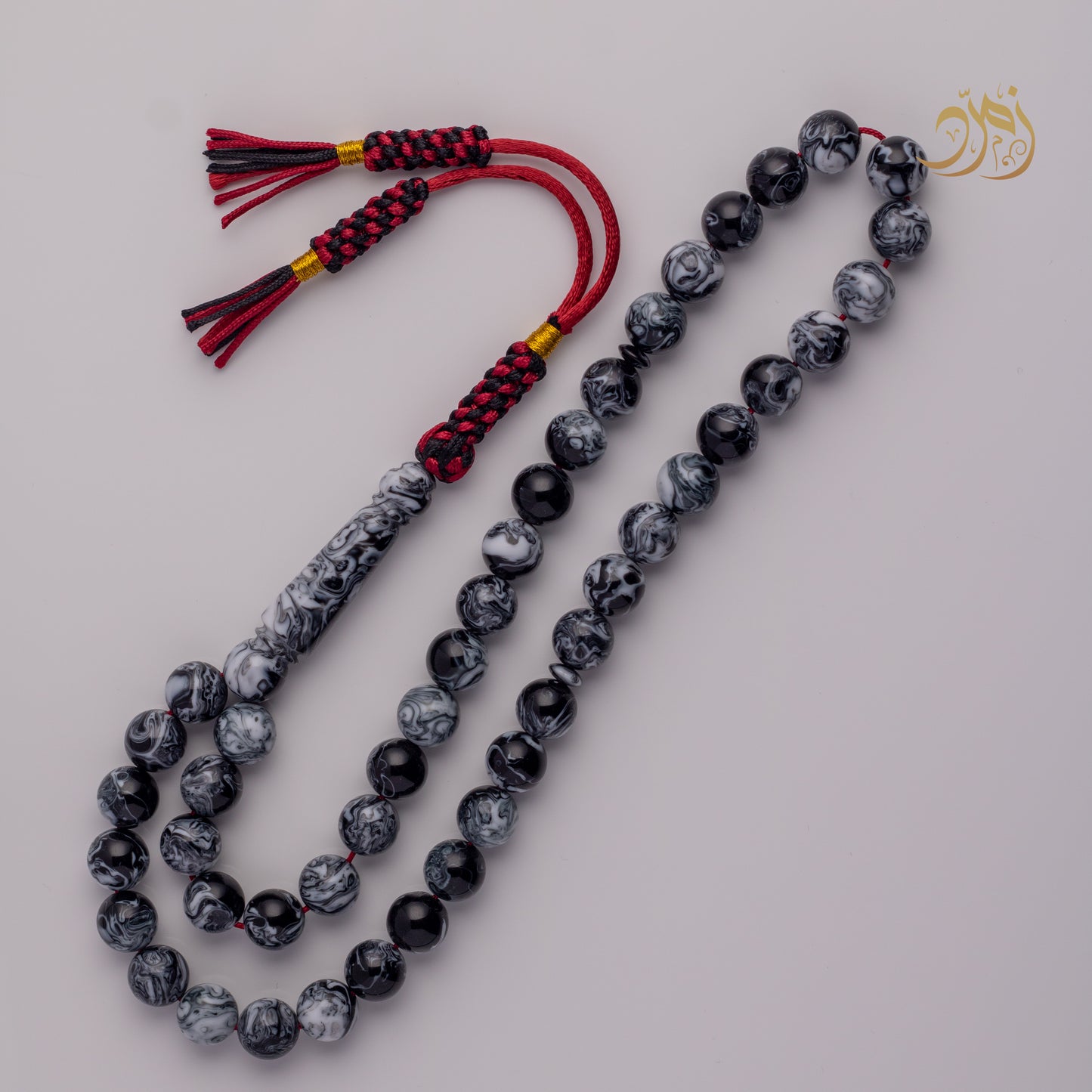 سبحة بكلايت ابيض و اسود 45 خرزة