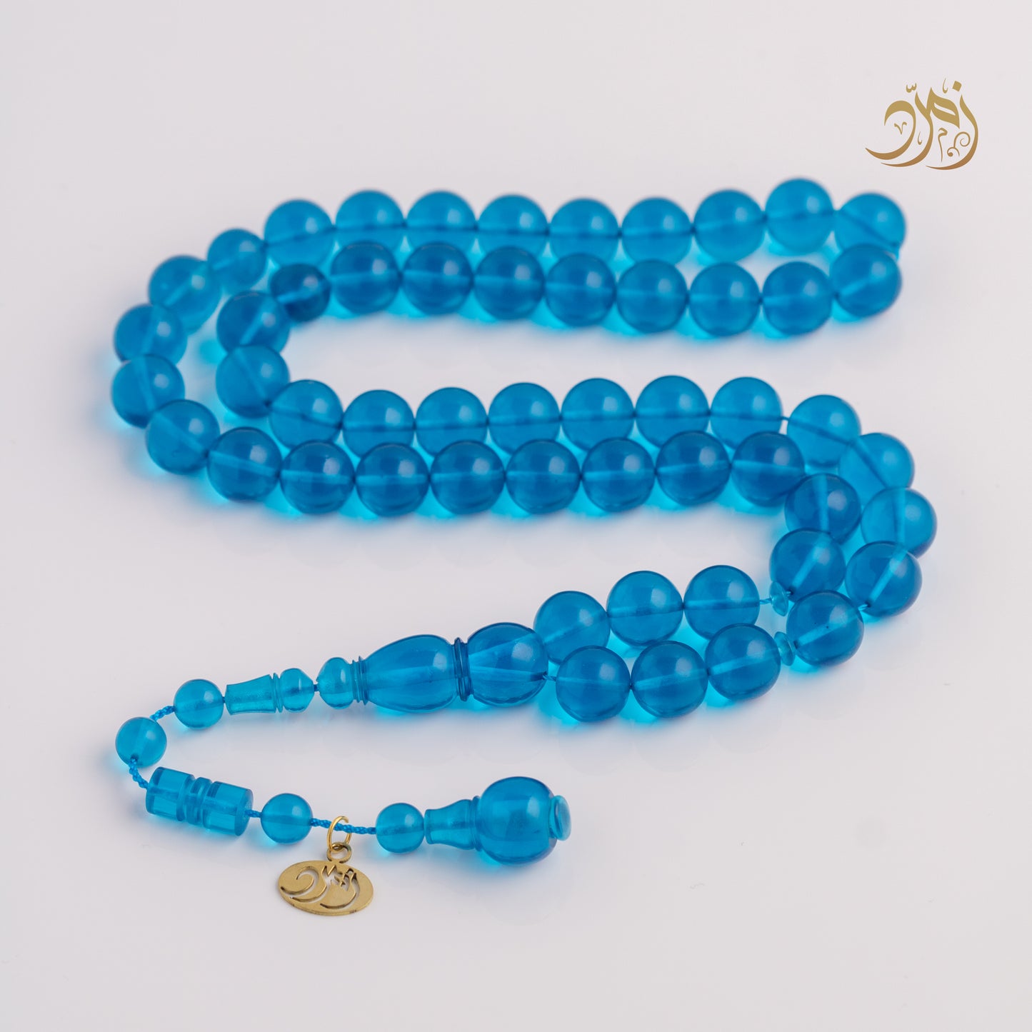 سبحة زعفراني تركواز – 51 خرزة