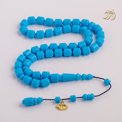 سبحة بولنج 45 خرزة – صندوقي – لون أزرق سماوي صب جديد كثافه عالية