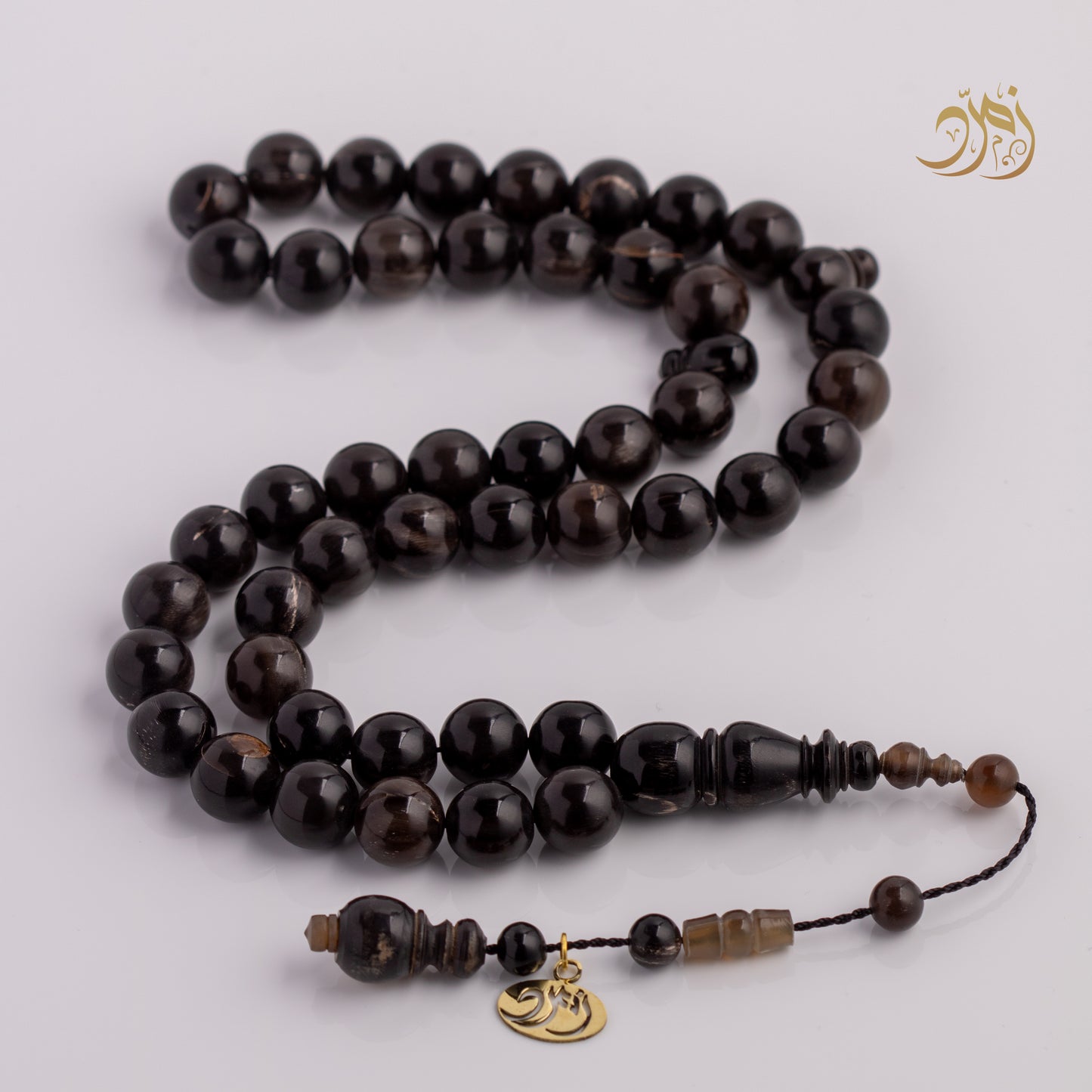 سبحة من قرن الجاموس الطبيعي 45 خرزة دائري