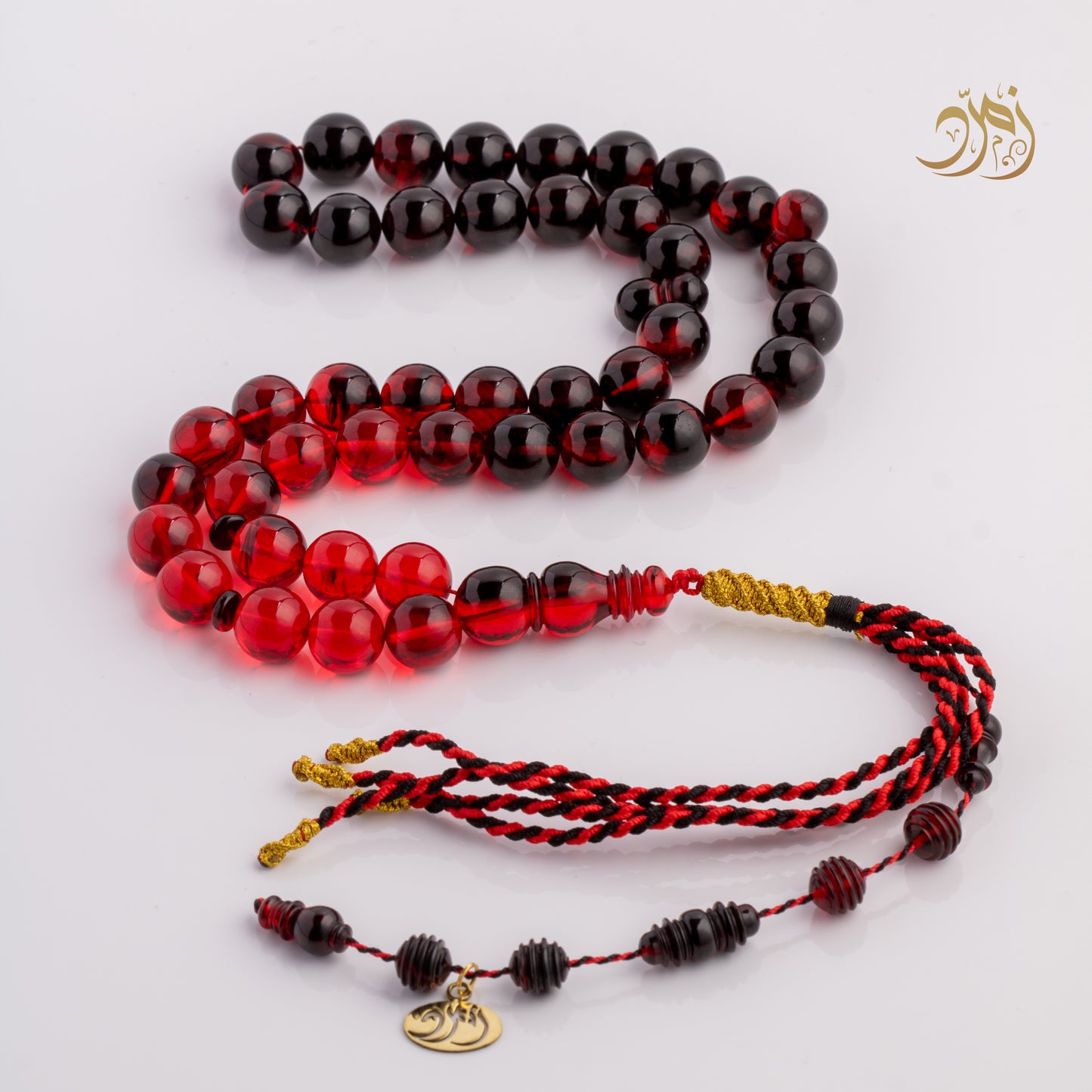 سبحة سورينتال  احمر + اسود 43 خرزة دائري