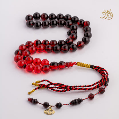 سبحة سورينتال  احمر + اسود 43 خرزة دائري