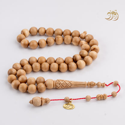 سبحة خشب الزيتون الطبيعي 47 خرزة دائري