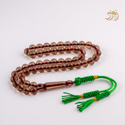 سبحة بكلايت بني شفاف 51 خرزة