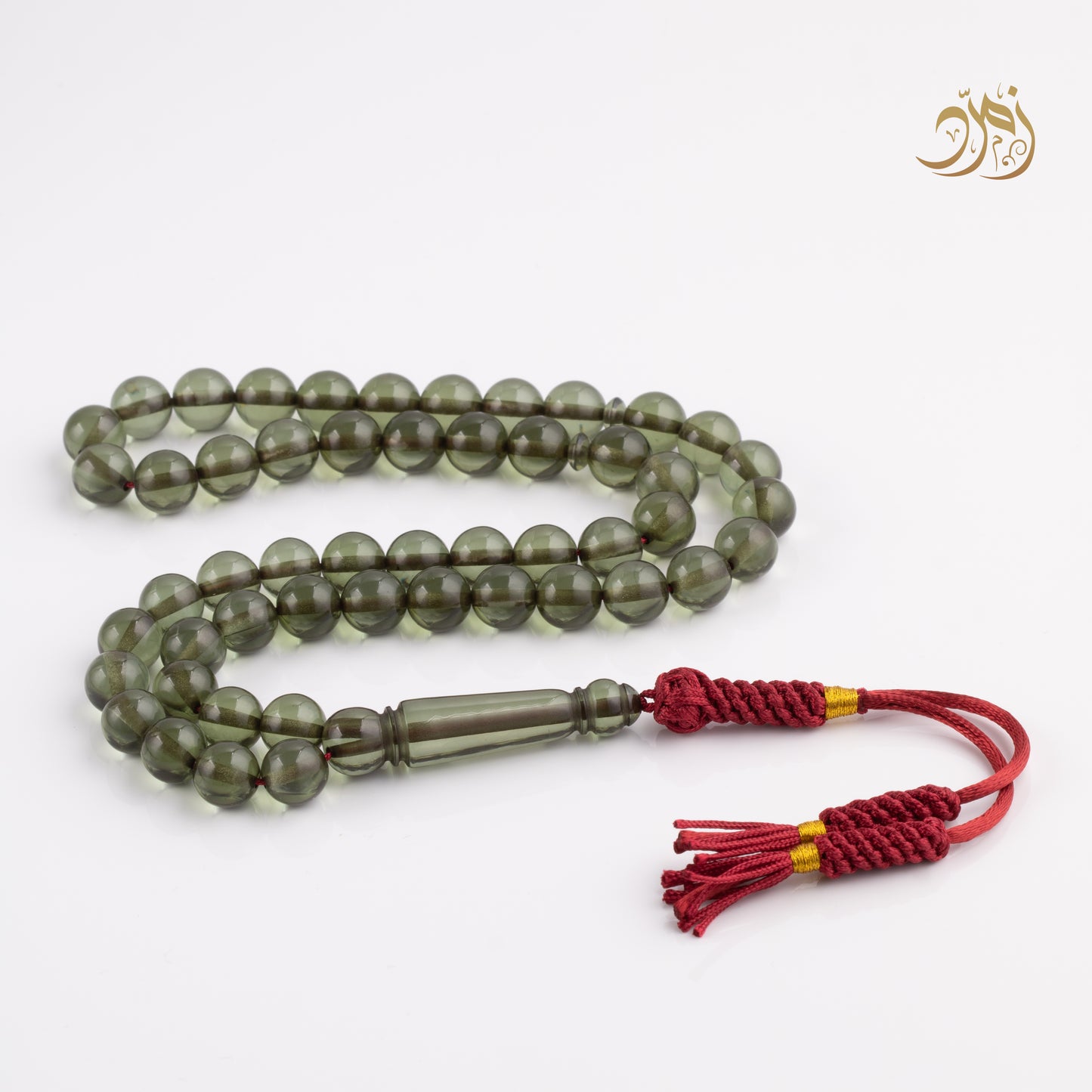 سبحة بكلايت اخضر شفاف 51 خرزة