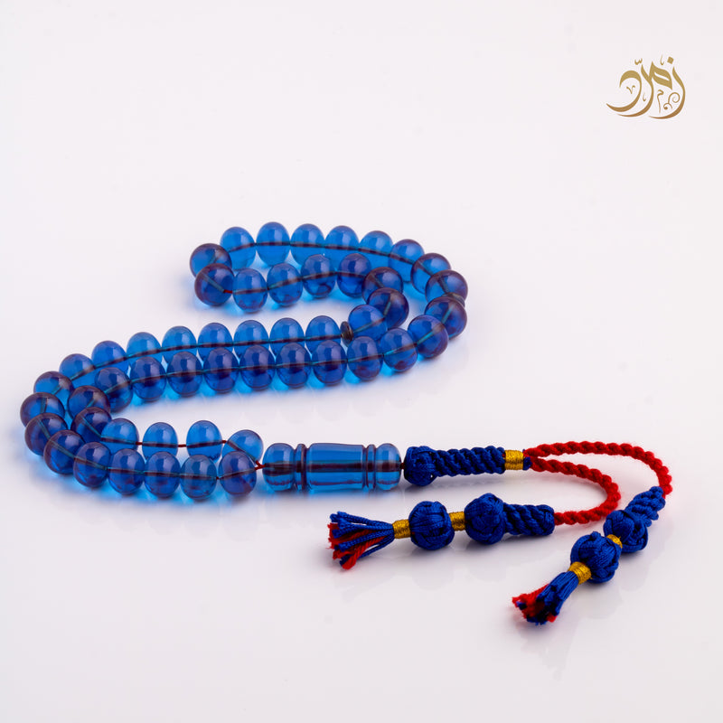 سبحة فاتوران أزرق – خراطة ورشة لبابيدي (51 خرزة)