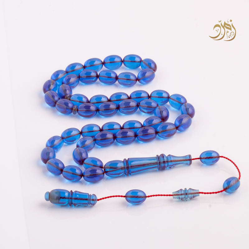 سبحة فاتوران أزرق – خراطة ورشة لبابيدي (45 خرزة)