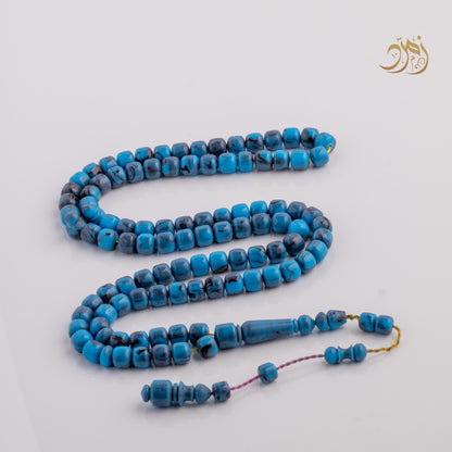 سبحة بكلايت أزرق – 3 أشكال خرز – 99 خرزة