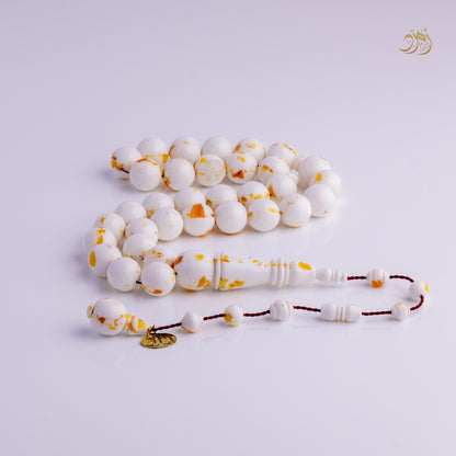 سبحة مستكة قشطة وعسل تمليكة 33 خرزة دائري