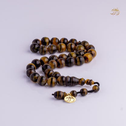 سبحة ترسة بحرية (ظهر سلحفاة) طبيعي 33 خرزة دائري