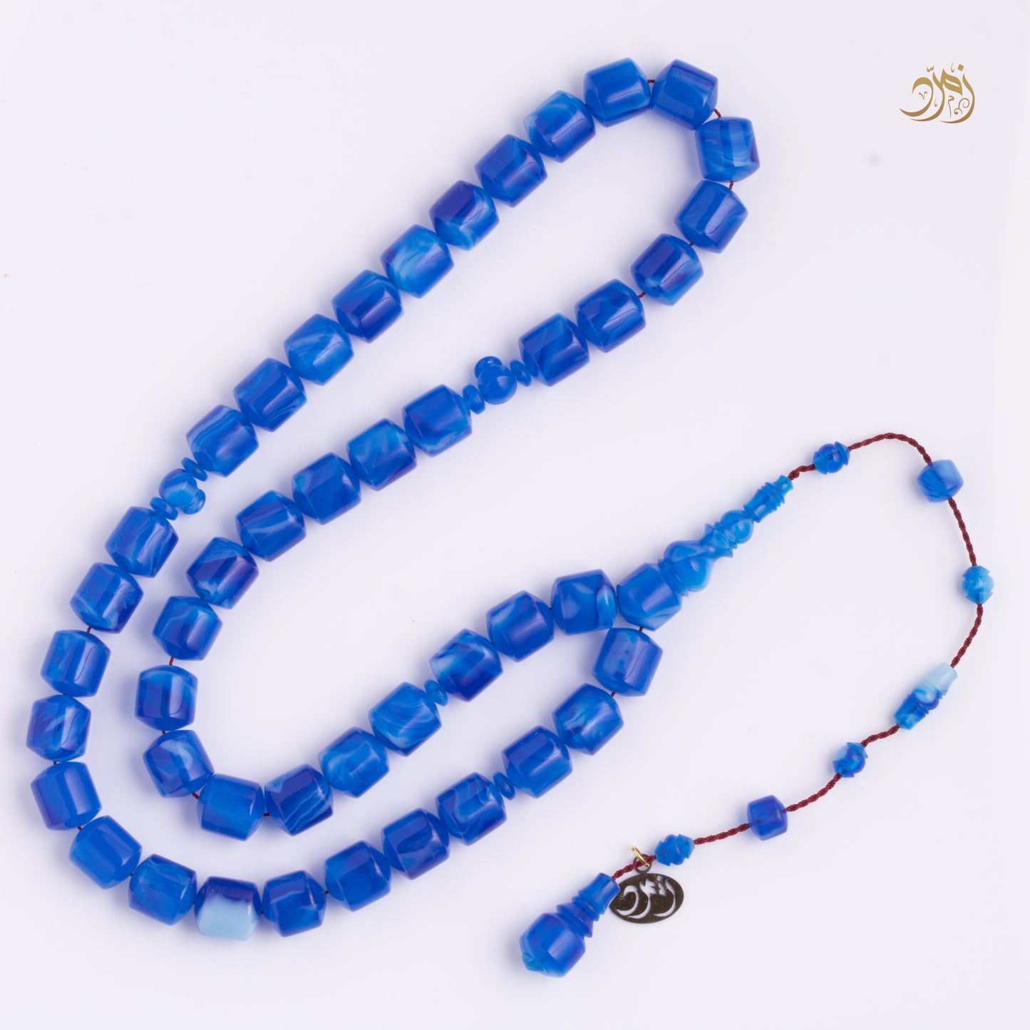 سبحة بكلايت ازرق عرق ابيض 45 خرزة صندوقي شاهد سبير