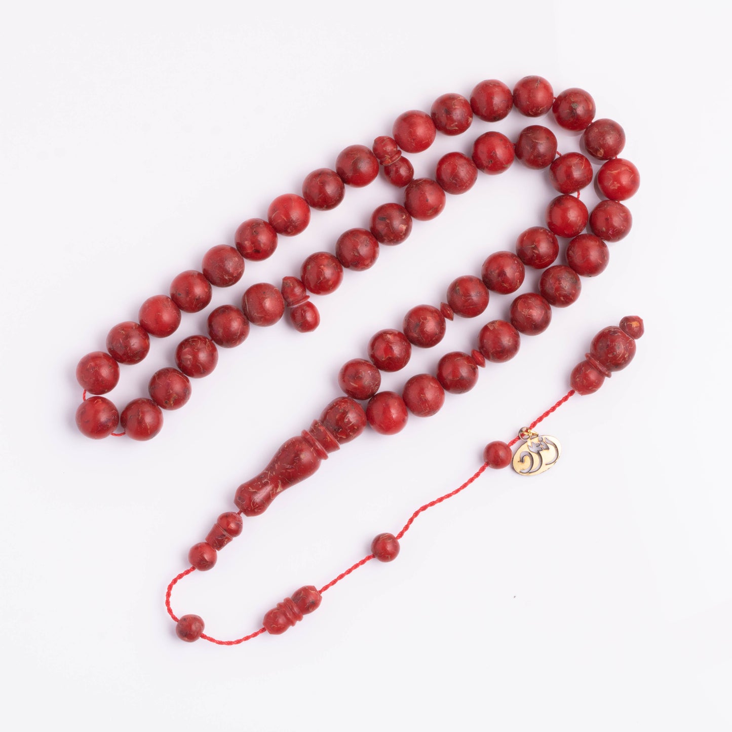 سبحة ورد فواح احمر 45 خرزة دائري