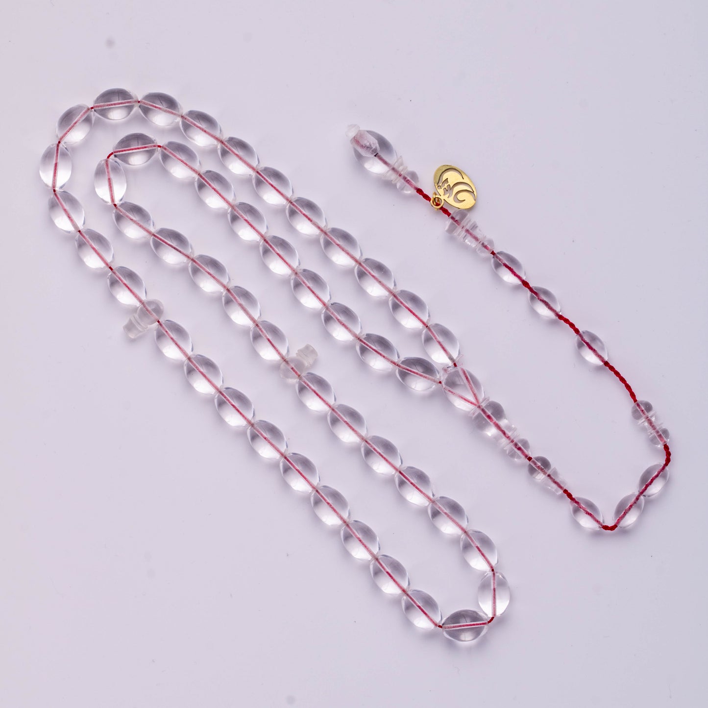 سبحة كاست شفاف خيط احمر  47 خرزة زيتوني