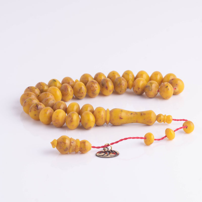 سبحة ورد اصفر فواح 33 خرزة ذروي