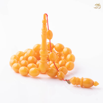 سبحة فاتوران عسلي  هتلر - 33 خرزة بيض حمام (VIP)