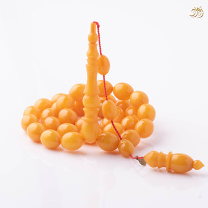 سبحة فاتوران عسلي  هتلر - 33 خرزة بيض حمام (VIP)