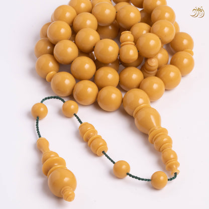 سبحة بكلايت "أصفر كموني" 45 خرزة دائري